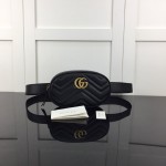 Gucci GG Marmont matelassé leather belt bag black