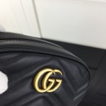 Gucci GG Marmont matelassé leather belt bag black