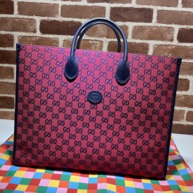 Gucci GG Multicolour large tote bag red 659980