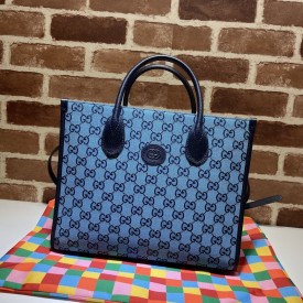 Gucci GG Multicolour small tote bag blue 659983