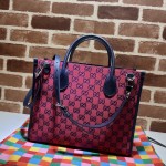 Gucci GG Multicolour small tote bag red 659983