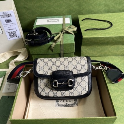 Gucci Gucci Horsebit 1955 GG mini bag ‎658574 Blue