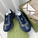 Gucci Men's Rhyton sneaker Blue maxi GG Supreme canvas ‎725932