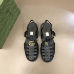 Gucci Rubber buckle strap sandal Black