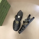 Gucci Rubber buckle strap sandal Black