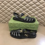 Gucci Rubber buckle strap sandal Black