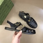 Gucci Rubber buckle strap sandal Black