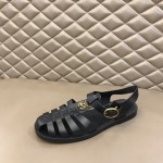 Gucci Rubber buckle strap sandal Black