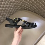 Gucci Rubber buckle strap sandal Black