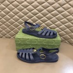 Gucci Rubber buckle strap sandal Blue