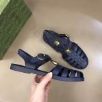 Gucci Rubber buckle strap sandal Blue