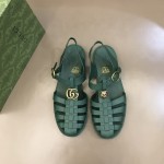 Gucci Rubber buckle strap sandal Green