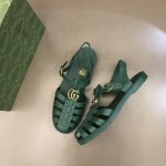 Gucci Rubber buckle strap sandal Green