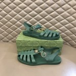 Gucci Rubber buckle strap sandal Green