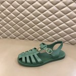 Gucci Rubber buckle strap sandal Green