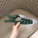 Gucci Rubber buckle strap sandal Green