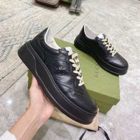 Gucci GG embossed sneaker black leather