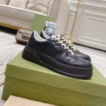 Gucci GG embossed sneaker black leather