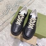 Gucci GG embossed sneaker black leather