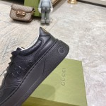 Gucci GG embossed sneaker black leather