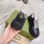 Gucci GG embossed sneaker black leather