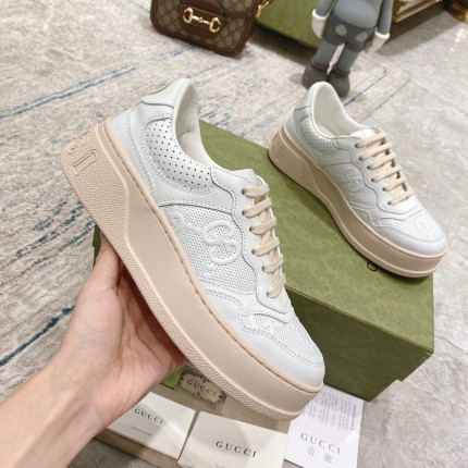 Gucci GG embossed sneaker white canvas