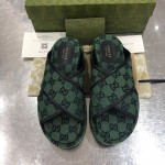 Gucci GG Multicolour platform sandal Green