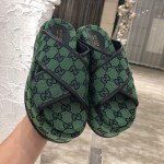 Gucci GG Multicolour platform sandal Green