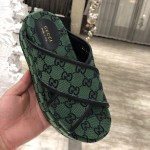 Gucci GG Multicolour platform sandal Green