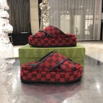 Gucci GG Multicolour platform sandal Red