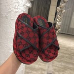 Gucci GG Multicolour platform sandal Red