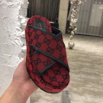 Gucci GG Multicolour platform sandal Red