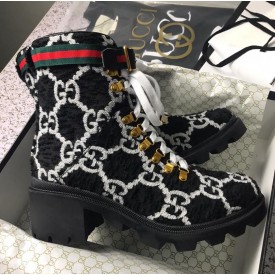 Gucci GG wool ankle boot black