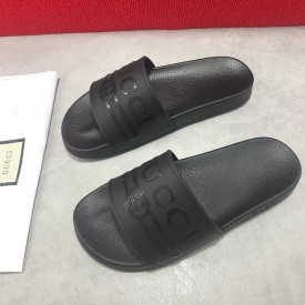 Gucci Logo Rubber Slide Sandal Black