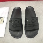 Gucci Logo Rubber Slide Sandal Black