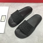 Gucci Matelasse Rubber Slide Sandals Black