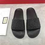 Gucci Matelasse Rubber Slide Sandals Black