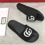 Gucci Matelasse Rubber Slide Sandals Black /white