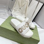 Men's Gucci slide sandal White