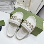 Men's Gucci slide sandal White