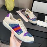 Gucci Screener leather sneaker Denim /  Purple