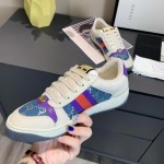 Gucci Screener leather sneaker Denim /  Purple