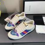 Gucci Screener leather sneaker Denim /  Purple