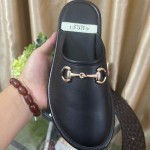 Gucci Men's slipper with Horsebit Black Leather