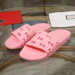 Gucci Rubber GG Slide Sandal Pink