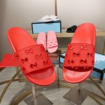 Gucci Rubber GG Slide Sandal Red