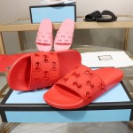 Gucci Rubber GG Slide Sandal Red