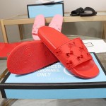 Gucci Rubber GG Slide Sandal Red