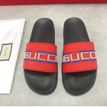 Gucci Stripe Rubber Slide Sandal Red