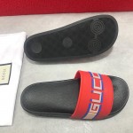 Gucci Stripe Rubber Slide Sandal Red